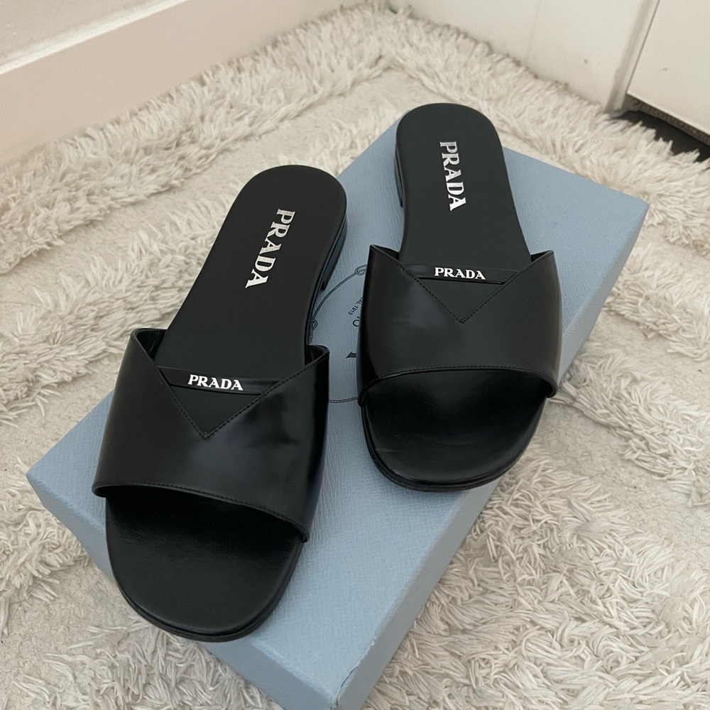 Prada Women's Black Leather Sandals